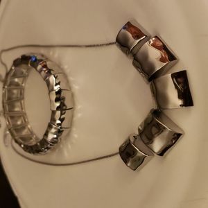 Pretty Lia Sophia silver necklace and bracelet.